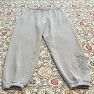 PINK VS sweatpants in light blue w/ sparkly PINK, size M.